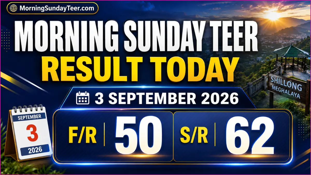 Morning Sunday Teer Result Today 3 September 2026 F/R 50 S/R 62